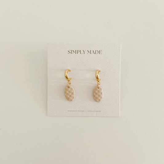 Checkered #2 — clay earrings