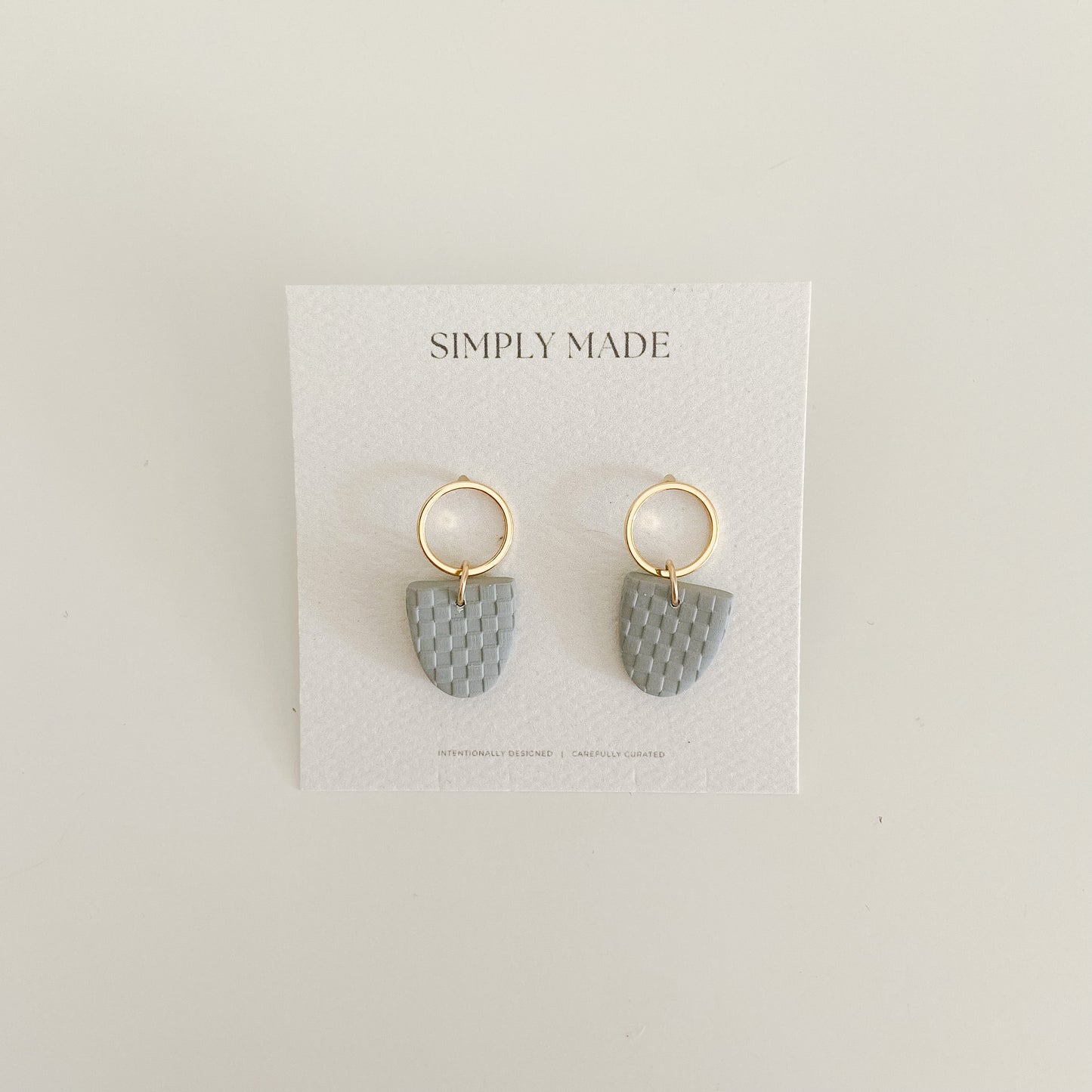 Checkered #3 — clay earrings