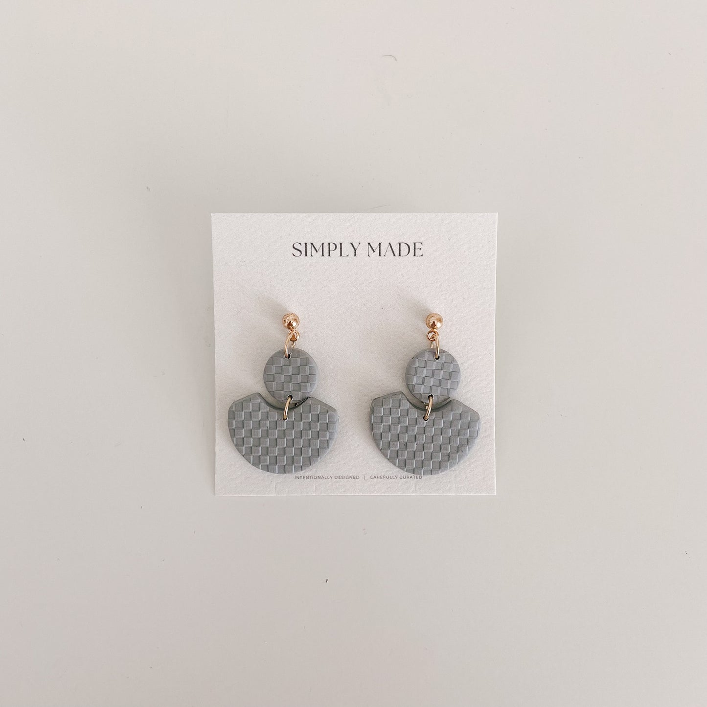 Checkered #5 — clay earrings