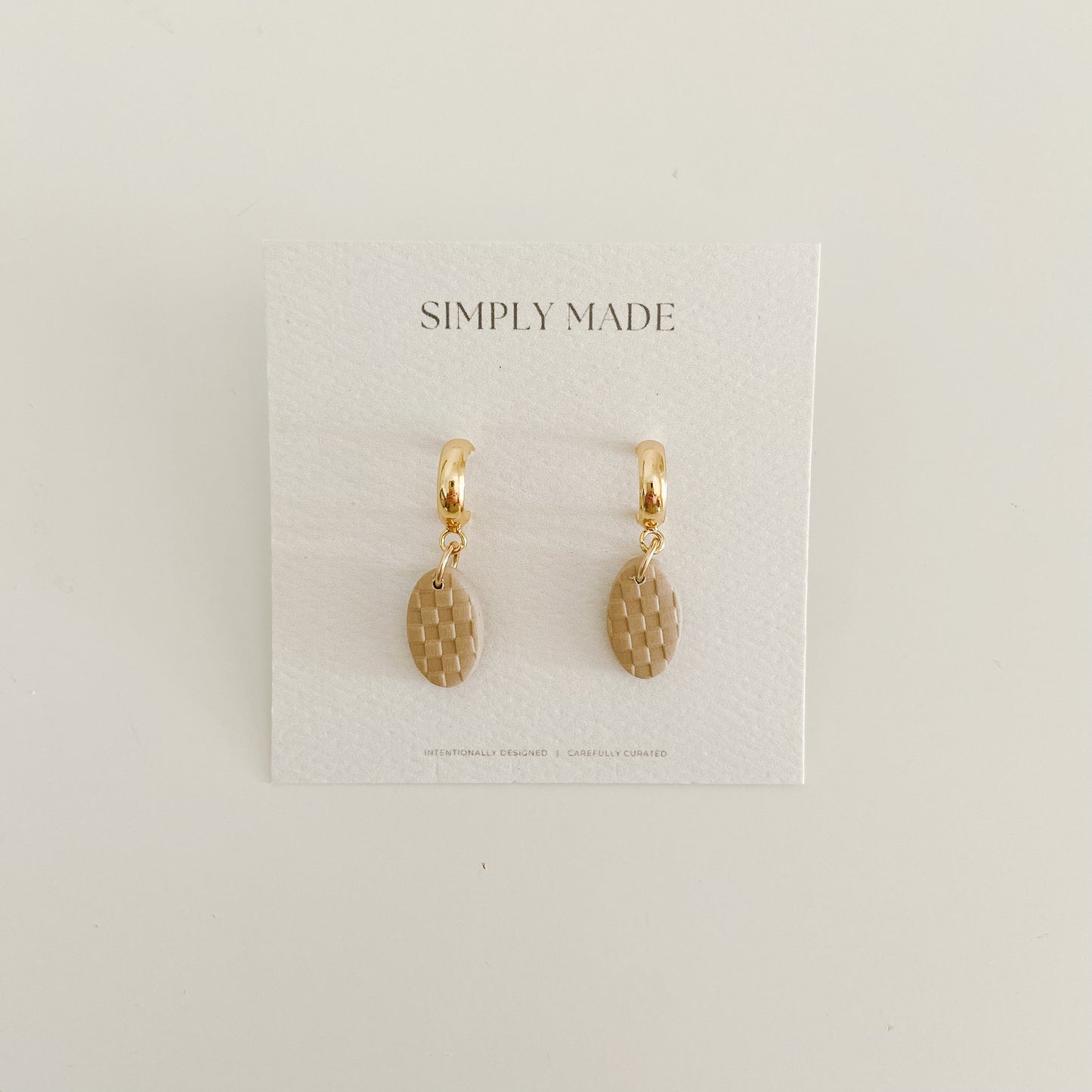 Checkered #2 — clay earrings