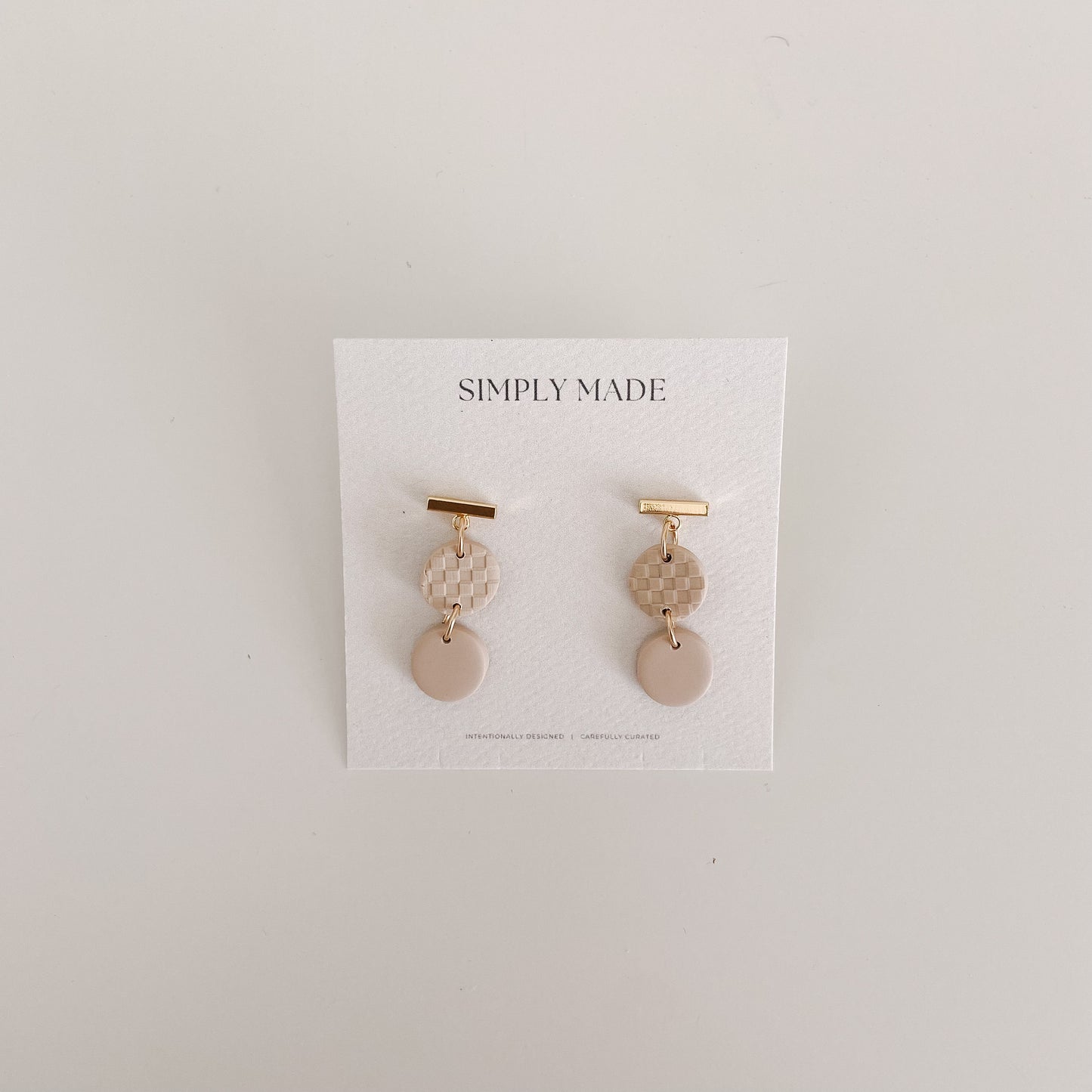Checkered #4 — clay earrings