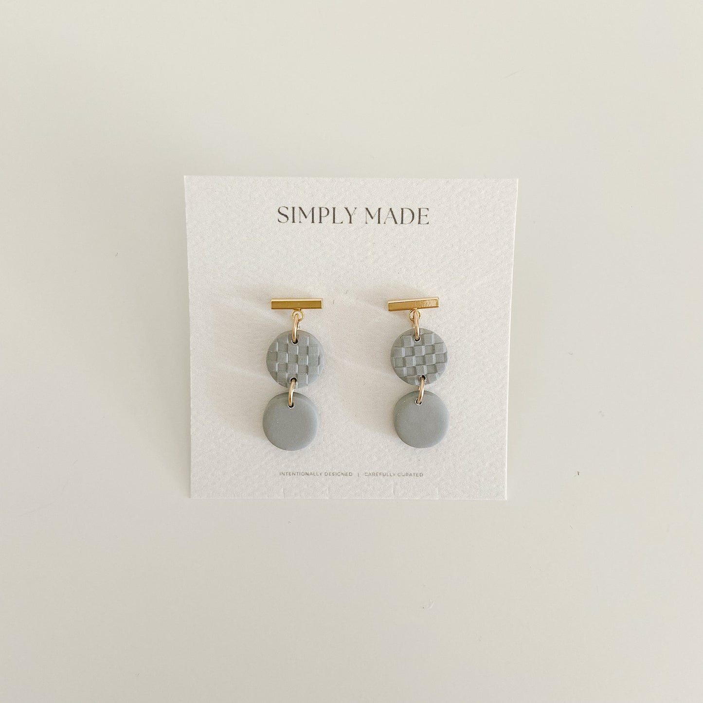 Checkered #4 — clay earrings